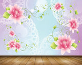 Avikalp MWZ2016 White Pink Lotus Flowers 3D HD Wallpaper