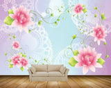 Avikalp MWZ2016 White Pink Lotus Flowers 3D HD Wallpaper