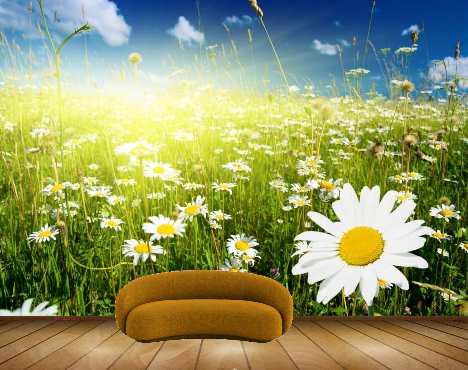Avikalp MWZ2018 White Yellow Sunflowers 3D HD Wallpaper