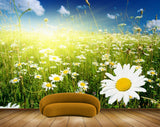 Avikalp MWZ2018 White Yellow Sunflowers 3D HD Wallpaper