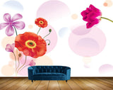 Avikalp MWZ2019 Pink Orange Flowers 3D HD Wallpaper