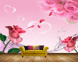 Avikalp MWZ2020 Pink Rose Flowers 3D HD Wallpaper