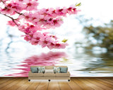 Avikalp MWZ2027 Pink Flowers Leaves HD Wallpaper