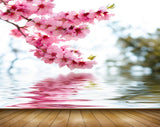 Avikalp MWZ2027 Pink Flowers Leaves 3D HD Wallpaper