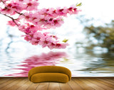 Avikalp MWZ2027 Pink Flowers Leaves 3D HD Wallpaper