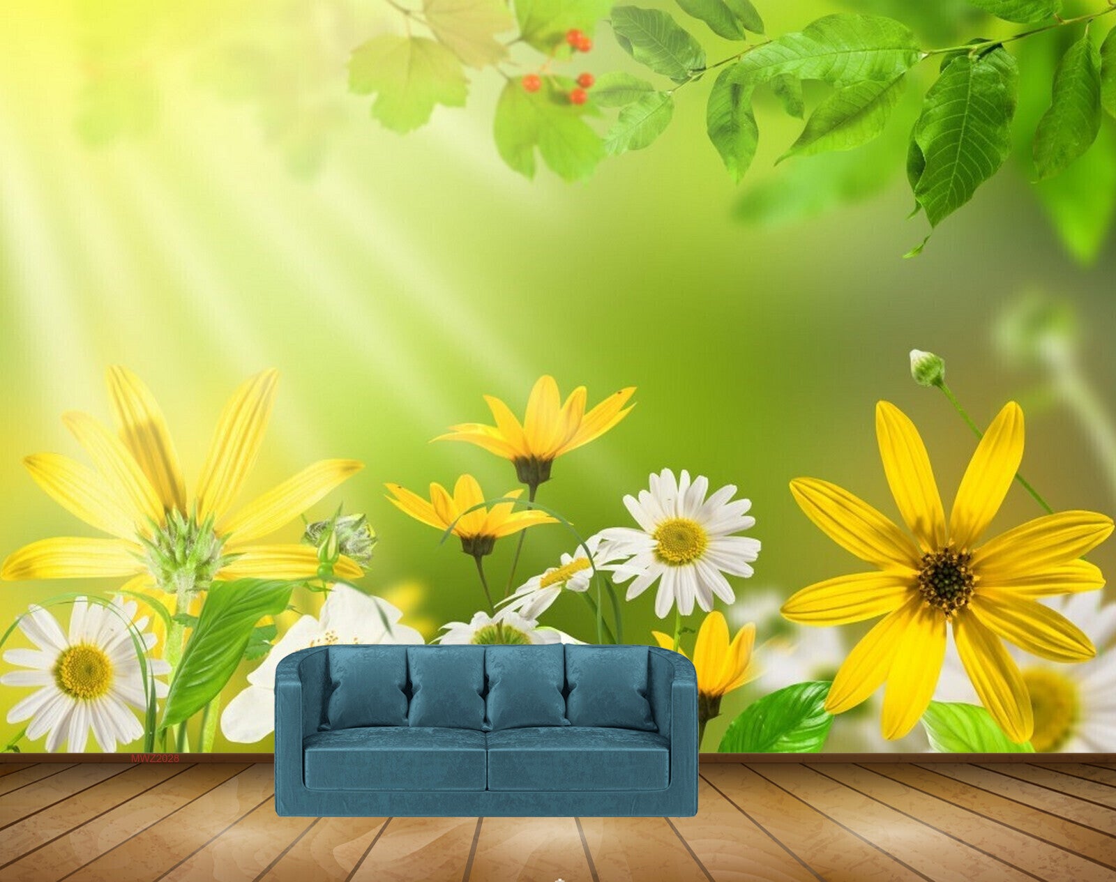 Avikalp MWZ2028 Yellow White Flowers 3D HD Wallpaper