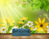 Avikalp MWZ2028 Yellow White Flowers 3D HD Wallpaper