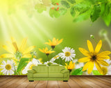 Avikalp MWZ2028 Yellow White Flowers 3D HD Wallpaper