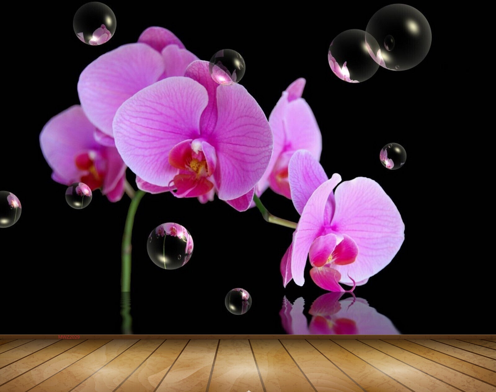 Avikalp MWZ2029 Pink Flowers 3D HD Wallpaper
