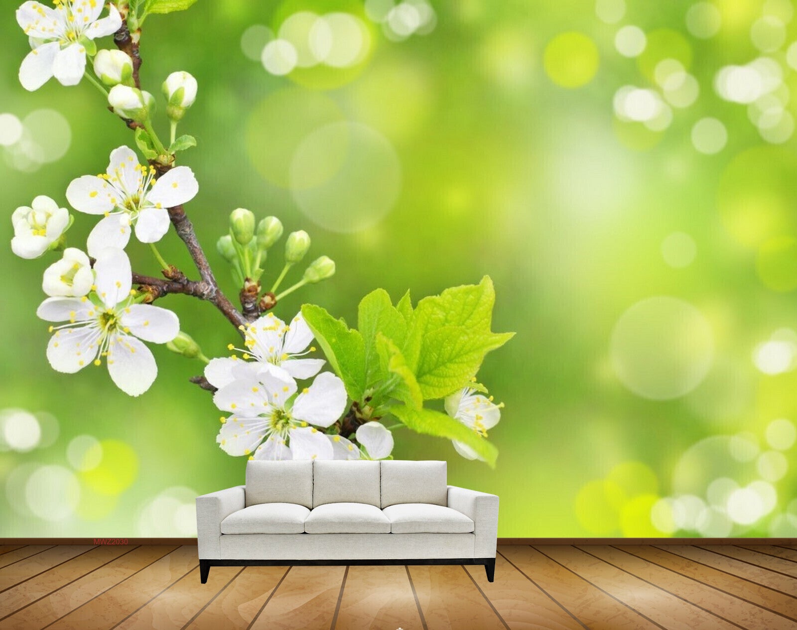Avikalp MWZ2030 White Flowers Branches HD Wallpaper