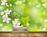 Avikalp MWZ2030 White Flowers Branches 3D HD Wallpaper