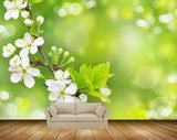 Avikalp MWZ2030 White Flowers Branches 3D HD Wallpaper