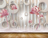 Avikalp MWZ2032 Peach Lotus Flowers 3D HD Wallpaper