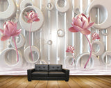 Avikalp MWZ2032 Peach Lotus Flowers 3D HD Wallpaper