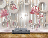 Avikalp MWZ2032 Peach Lotus Flowers 3D HD Wallpaper