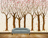 Avikalp MWZ2035 Trees Pink White Flowers HD Wallpaper