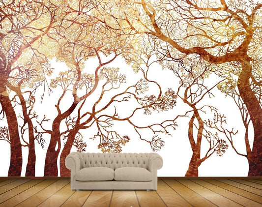 Avikalp MWZ2036 Yellow Leaves Branches Trees HD Wallpaper