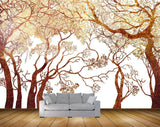 Avikalp MWZ2036 Yellow Leaves Branches Trees 3D HD Wallpaper