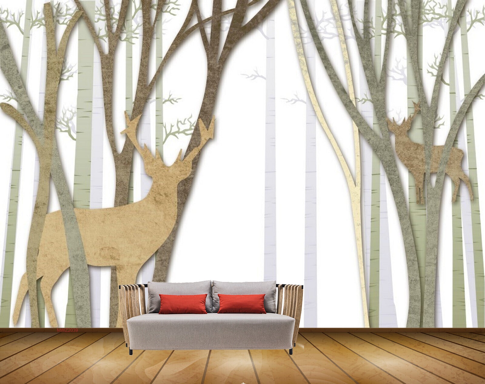 Avikalp MWZ2039 Deers Trees HD Wallpaper
