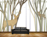 Avikalp MWZ2039 Deers Trees 3D HD Wallpaper