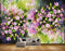 Avikalp MWZ2042 Pink White Flowers Leaves HD Wallpaper