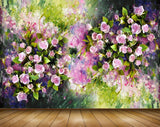 Avikalp MWZ2042 Pink White Flowers Leaves 3D HD Wallpaper