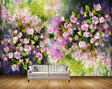 Avikalp MWZ2042 Pink White Flowers Leaves 3D HD Wallpaper
