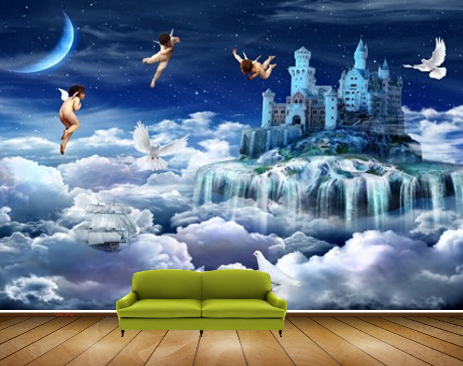 Avikalp MWZ2056 Moon Clouds Building Birds Boat Fairy Fantasy HD Wallp –  Avikalp International - 3D Wallpapers