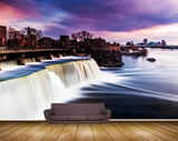 Avikalp MWZ2079 Waterfall City Clouds River Skyline HD Wallpaper