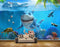 Avikalp MWZ2086 Smiling Shark Fishes Water Icerberg Underwater Ocean Turtle Tortoise Octopus HD Wallpaper