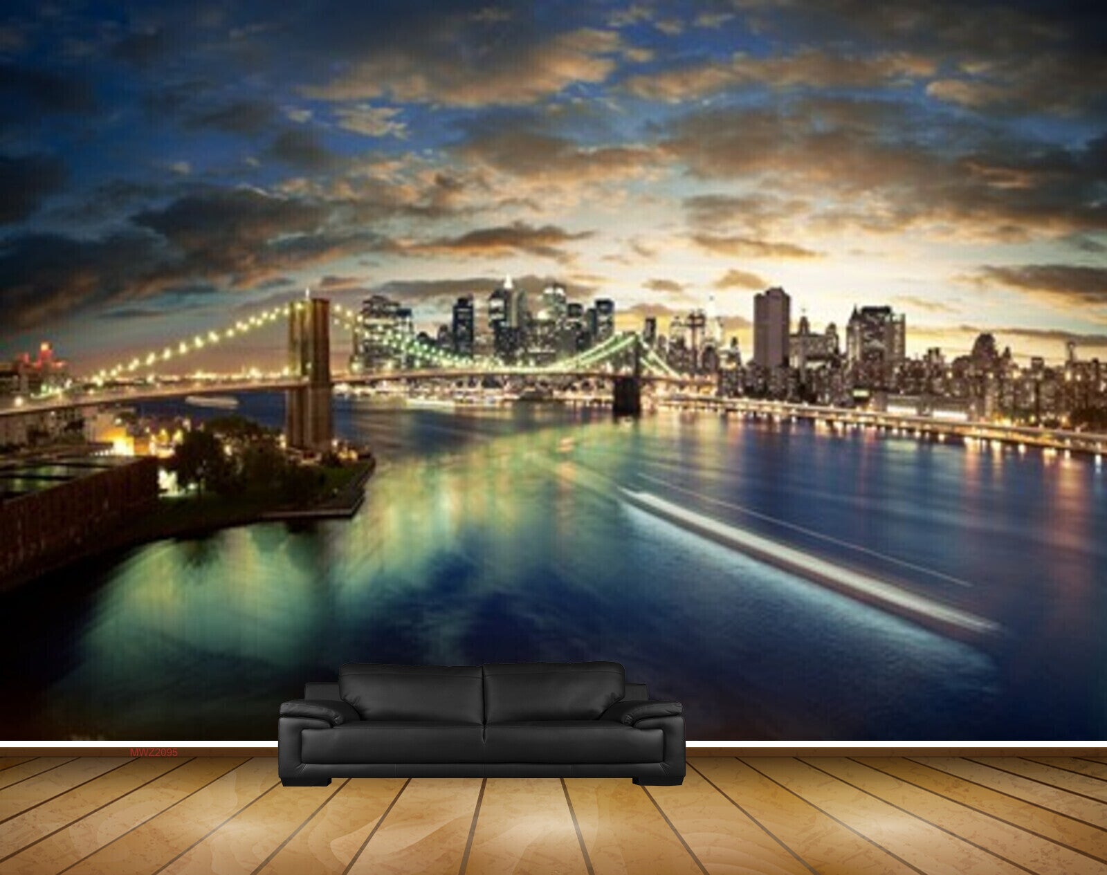 Avikalp MWZ2095 Suspension Bridge Buildings Pond Lightings Night City River HD Wallpaper