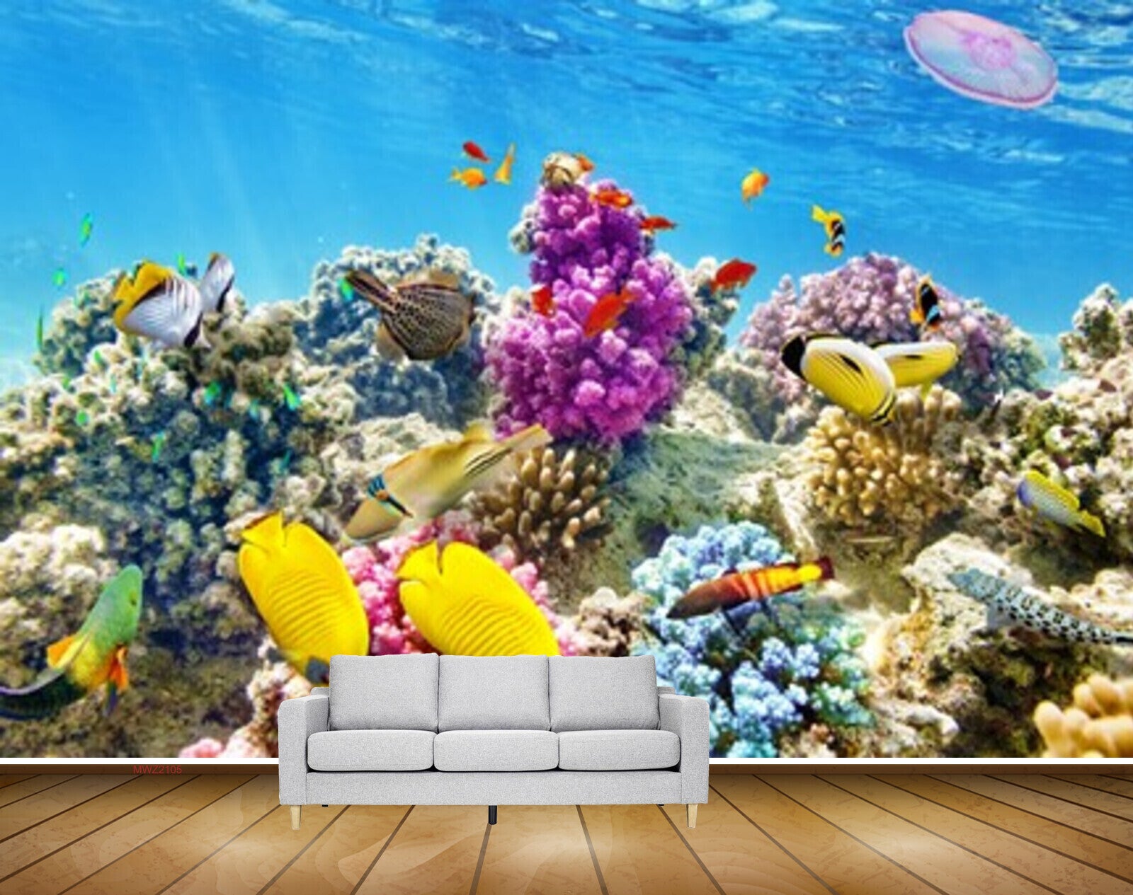 Avikalp MWZ2105 Sea Fishes Anemones Underwater Ocean HD Wallpaper