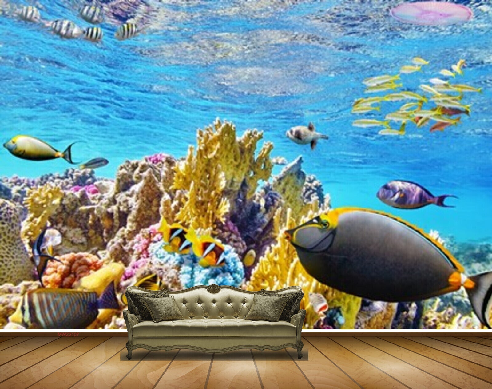 Avikalp MWZ2107 Sea Fishes Stones Underwater Ocean HD Wallpaper