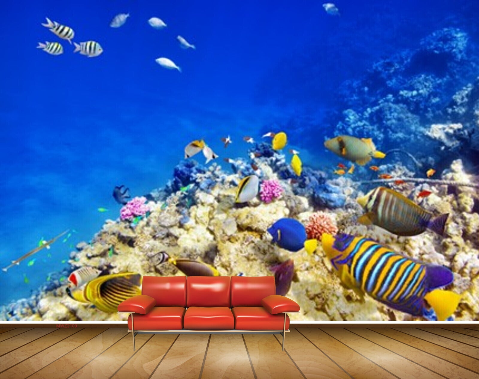 Avikalp MWZ2109 Sea Fishes Stones Underwater Ocean HD Wallpaper