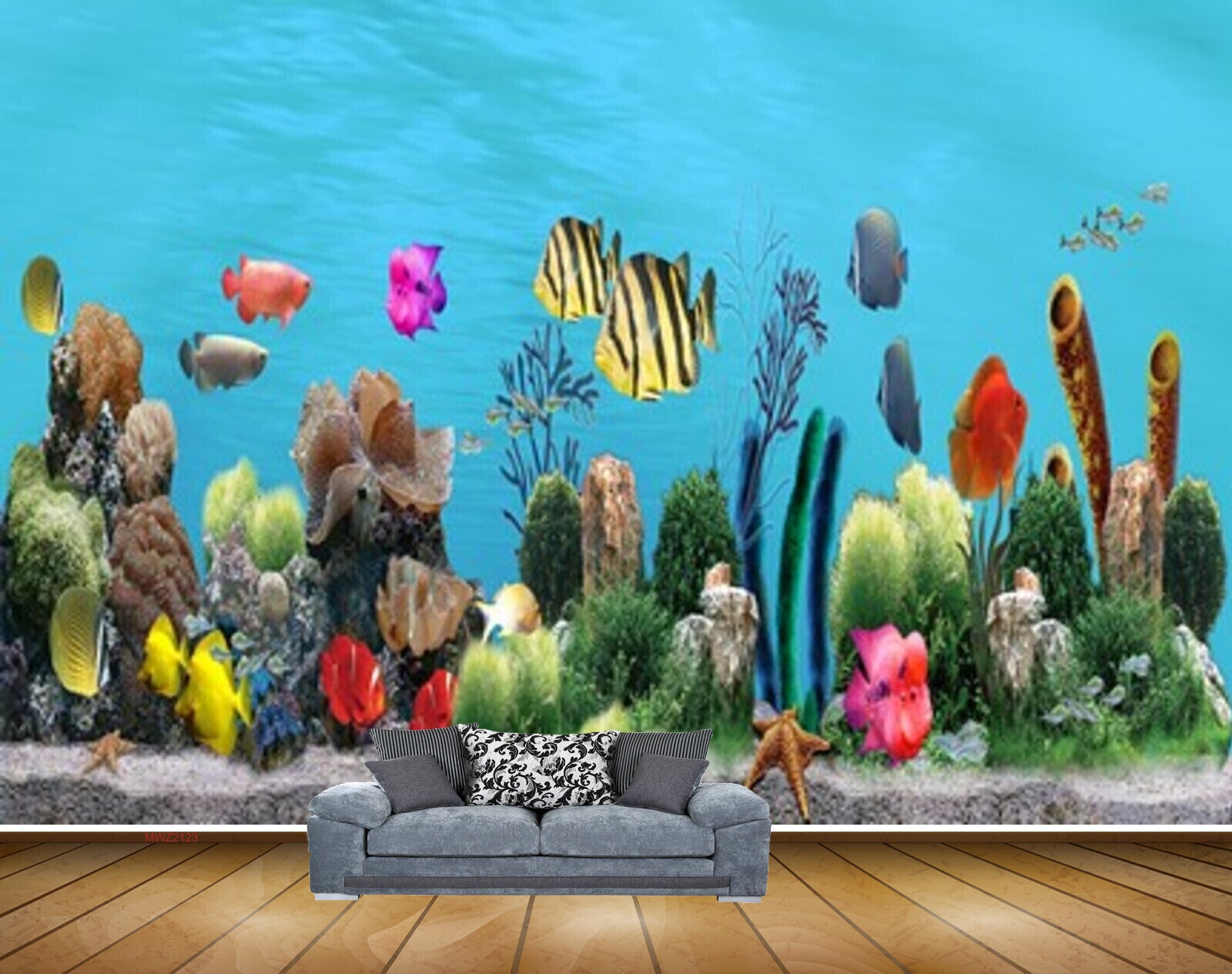 Avikalp MWZ2123 Sea Fishes Plants Starfish Underwater Ocean Water HD Wallpaper