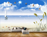 Avikalp MWZ2133 Sea Birds Starfishes Shells Plants Sun Beach Boat Water  HD Wallpaper