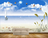 Avikalp MWZ2133 Sea Birds Starfishes Shells Plants Sun Beach Boat Water  HD Wallpaper