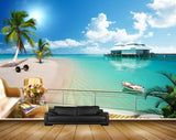 Avikalp MWZ2134 Trees Houses Boat Chair Beach Sun Nature Water HD Wallpaper