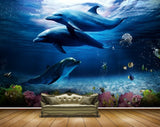 Avikalp MWZ2148 Sea Dolphins Fishes Whales Plants Underwater Water HD Wallpaper