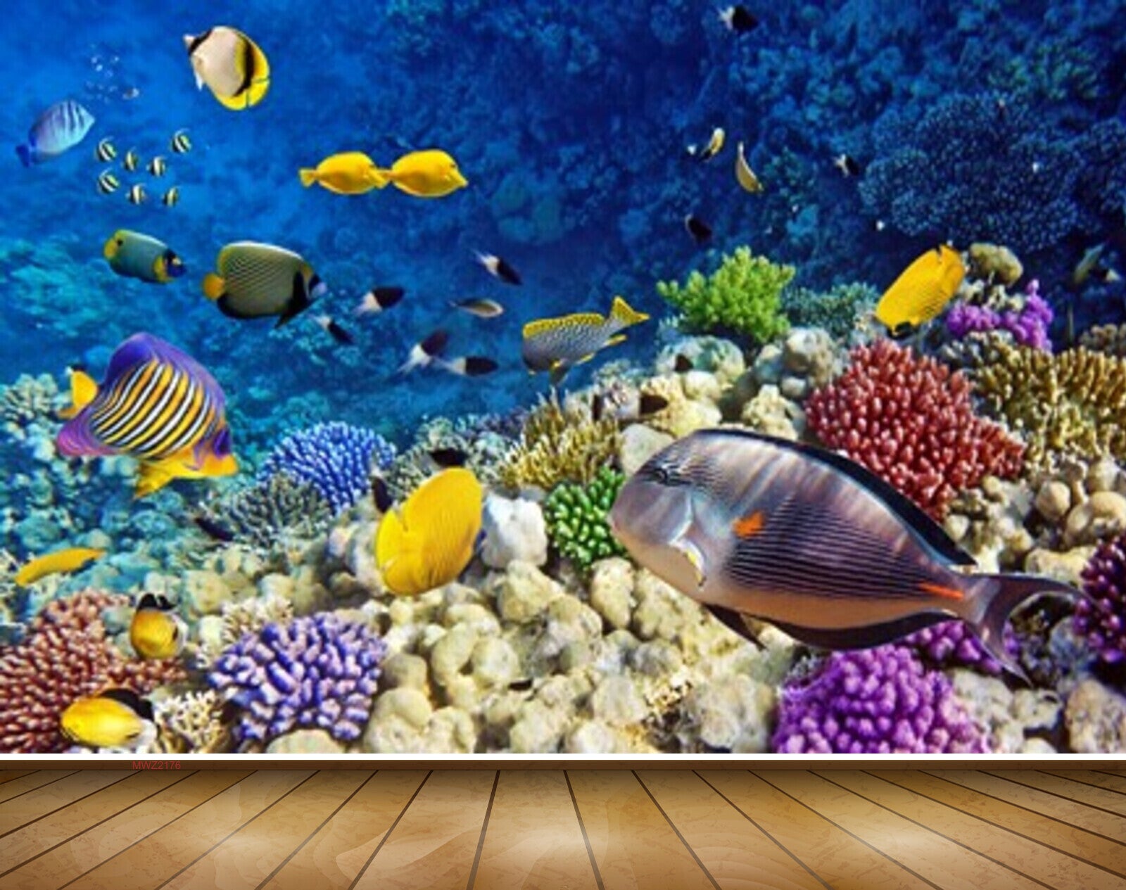 Avikalp MWZ2176 Sea Fishes Anemones Stones Underwater Water Ocean HD Wallpaper