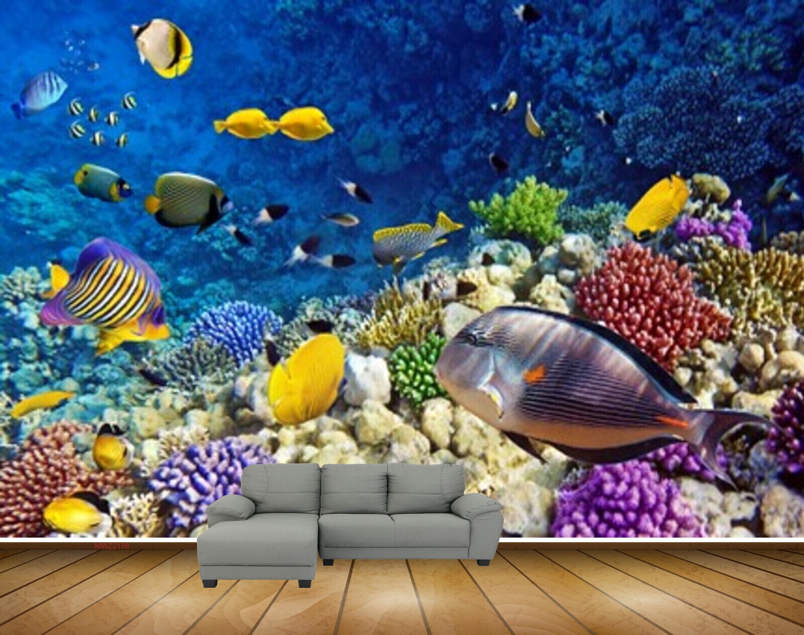 Avikalp MWZ2176 Sea Fishes Anemones Stones Underwater Water Ocean HD Wallpaper