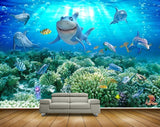 Avikalp MWZ2177 Sea Fishes Dolphines Shark Anemones Underwater Water Ocean Bubbles HD Wallpaper