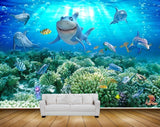 Avikalp MWZ2177 Sea Fishes Dolphines Shark Anemones Underwater Water Ocean Bubbles HD Wallpaper