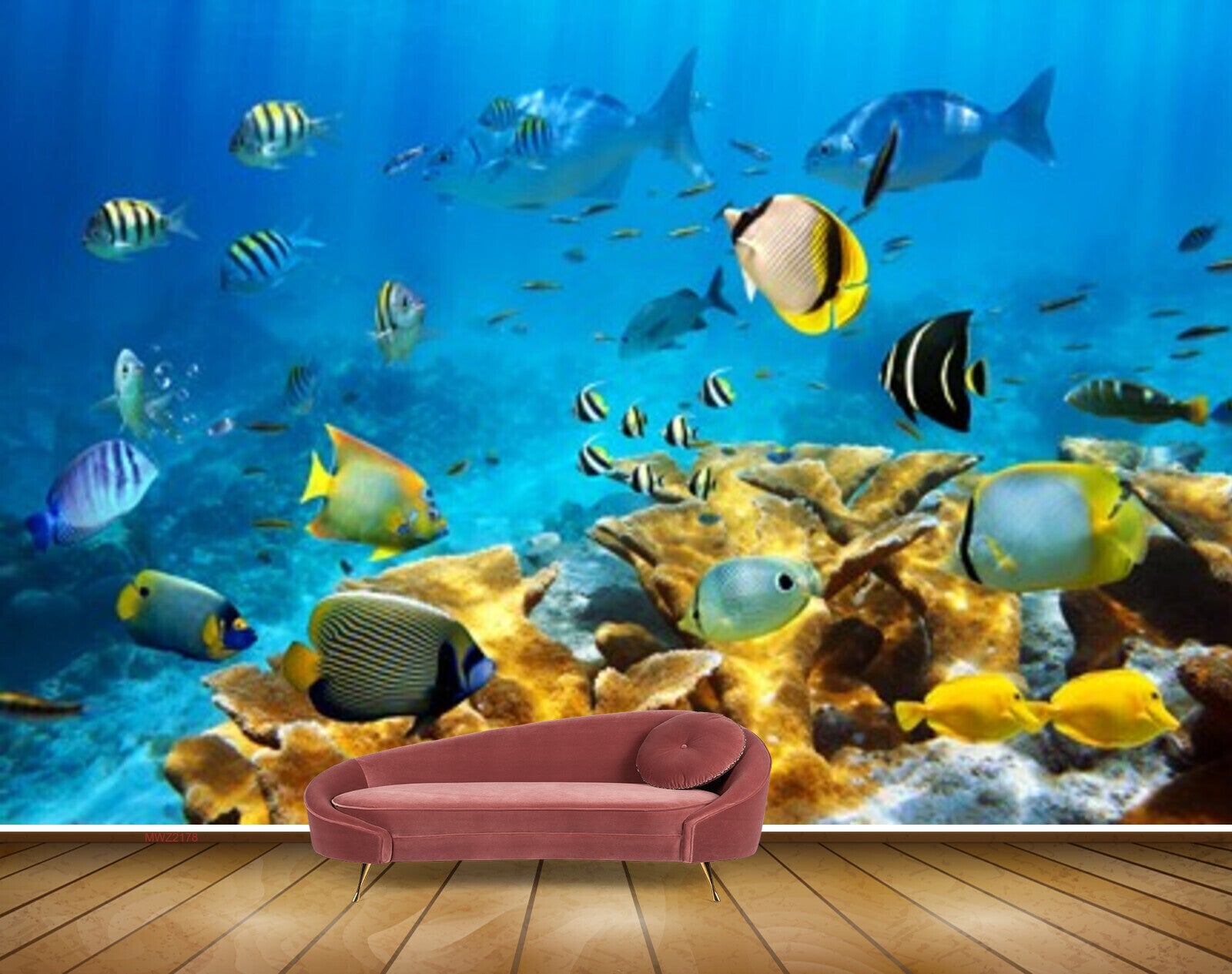 Avikalp MWZ2178 Sea Fishes Stones Underwater Water Ocean HD Wallpaper