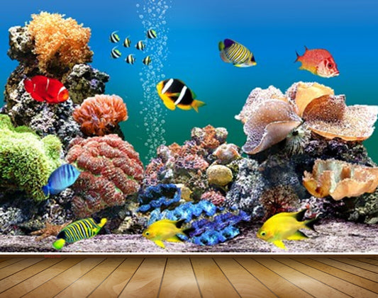 Avikalp MWZ2180 Sea Fishes Anemones Bubbles Underwater Ocean Water HD Wallpaper