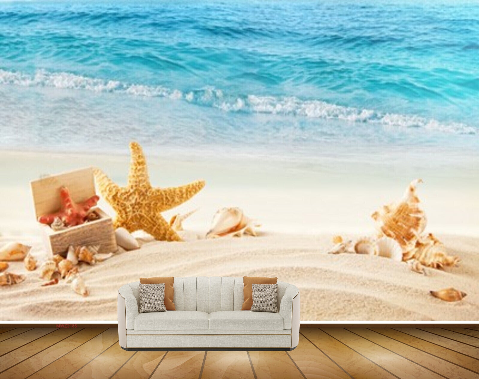 Avikalp MWZ2185 Sea Starfish Shells Beach Sand Water Ocean HD Wallpaper