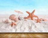 Avikalp MWZ2187 Sea Sand Starfish Shells Umbrella HD Wallpaper