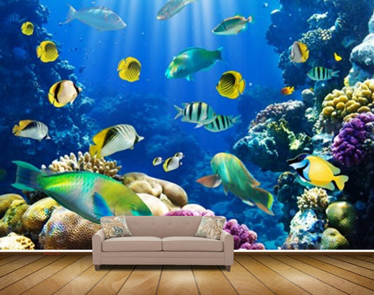 Avikalp MWZ2189 Sea Fishes Stones Aneemones Underwater Water Ocean HD Wallpaper