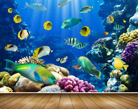 Avikalp MWZ2189 Sea Fishes Stones Aneemones Underwater Water Ocean HD Wallpaper