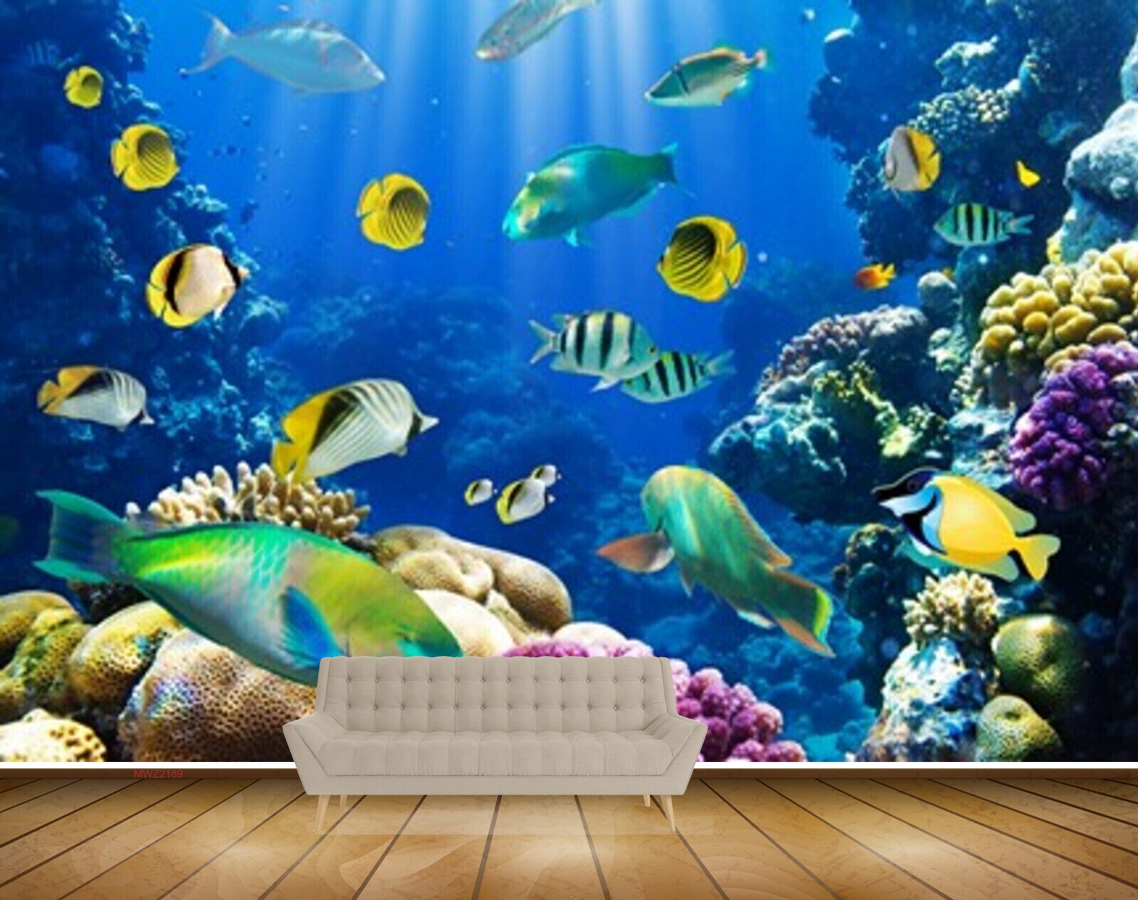 Avikalp MWZ2189 Sea Fishes Stones Aneemones Underwater Water Ocean HD Wallpaper